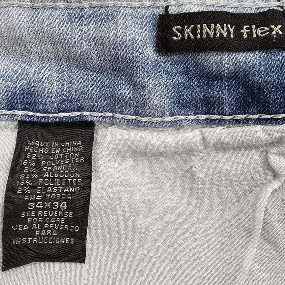 CJ Black Premium Mens Size 34x34 Acid Washed Skinny Flex Jeans - Picture 6 of 8